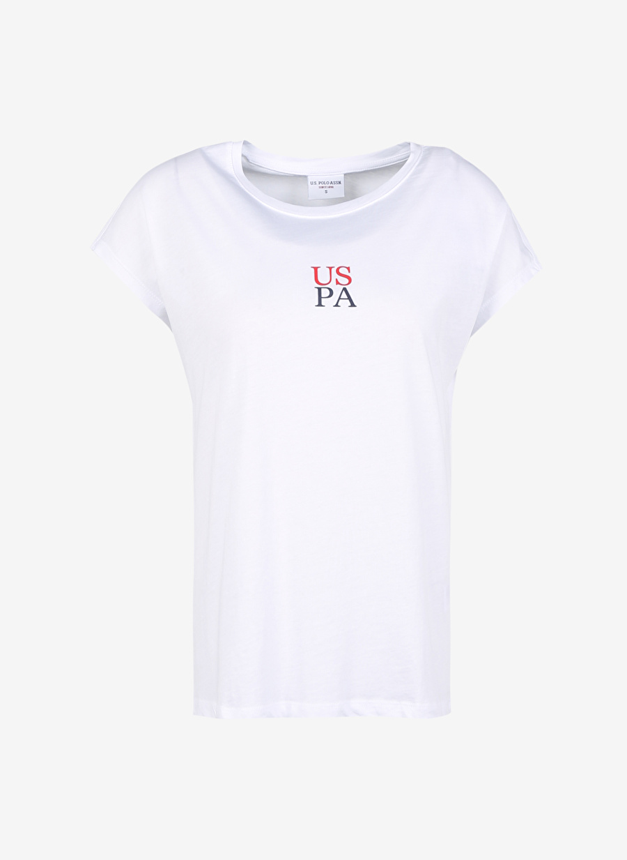 U.S. Polo Assn. Bisiklet Yaka Düz Beyaz Kadın T-Shirt METSE