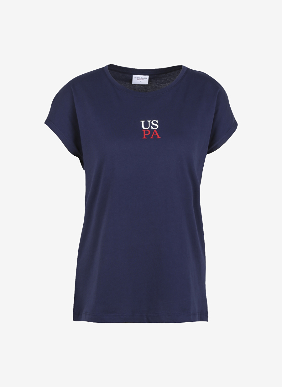 U.S. Polo Assn. Bisiklet Yaka Düz Lacivert Kadın T-Shirt METSE