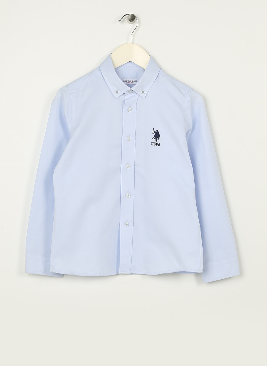 U.S. Polo Assn. Mavi Erkek Çocuk Uzun Kollu Regular Fit Gömlek GOXKIDS023Y