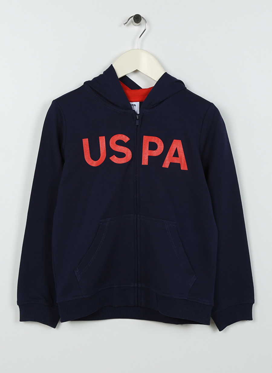 U.S. Polo Assn. Lacivert Erkek Çocuk Kapüşonlu Baskılı Sweatshirt AMATAFIY023