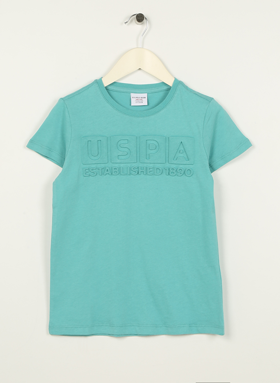 U.S. Polo Assn. Mint Erkek Çocuk Bisiklet Yaka Kısa Kollu Düz T-Shirt MEKSIKAKIDS