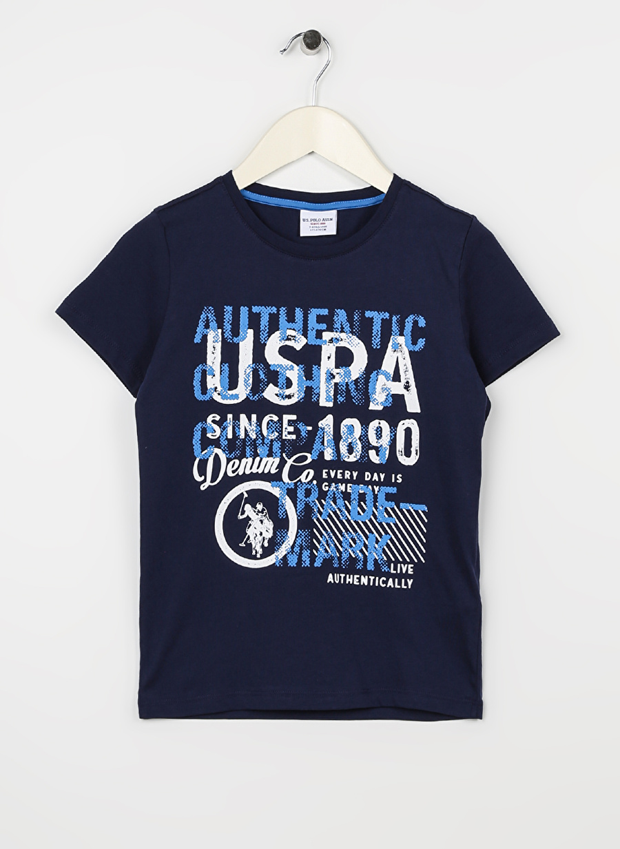 U.S. Polo Assn. Baskılı Lacivert Erkek Çocuk T-Shirt ANDKIDS