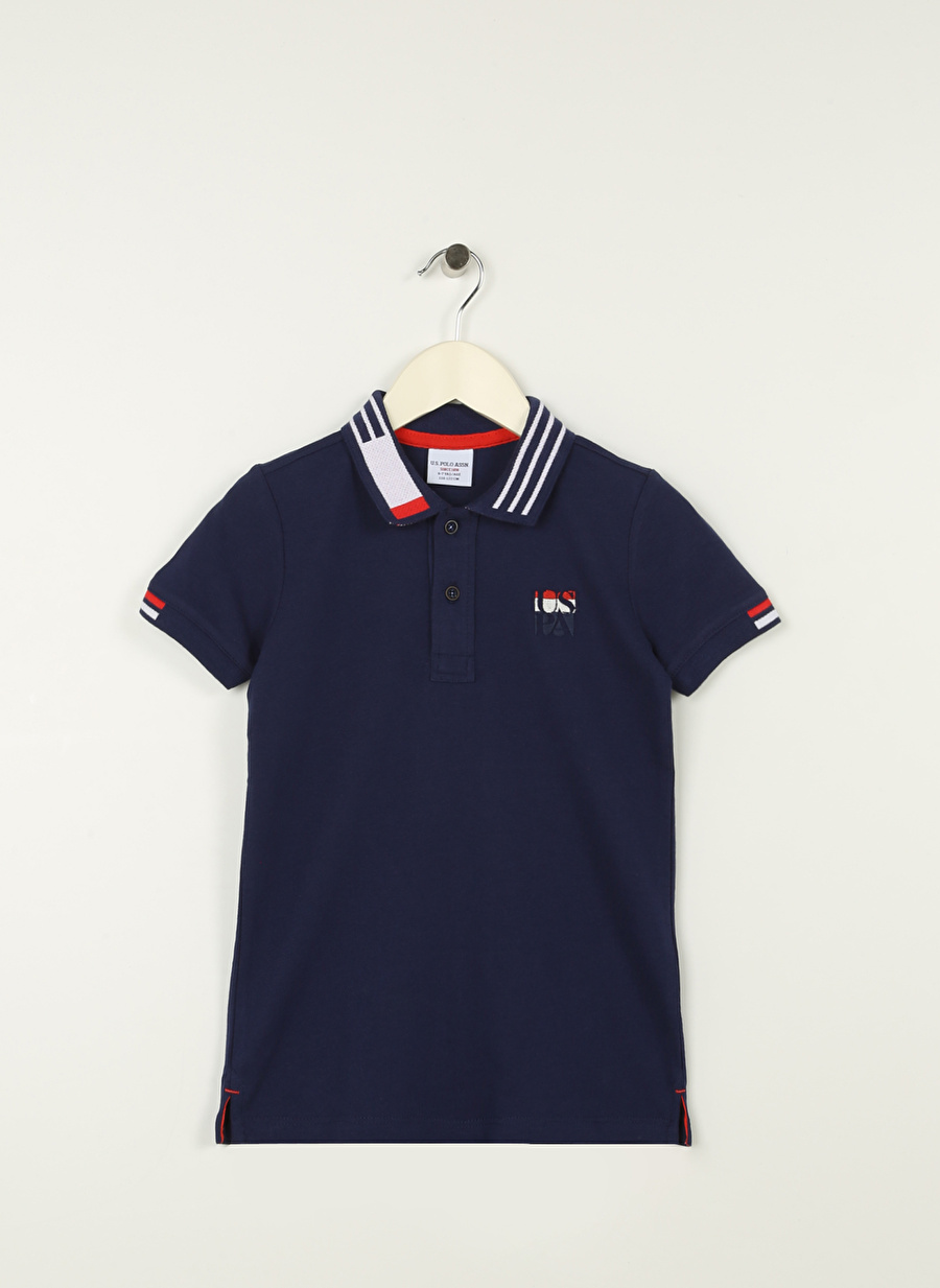 U.S. Polo Assn. Lacivert Erkek Çocuk Polo Yaka Kısa Kollu Düz Polo T-Shirt KOMUNKIDS