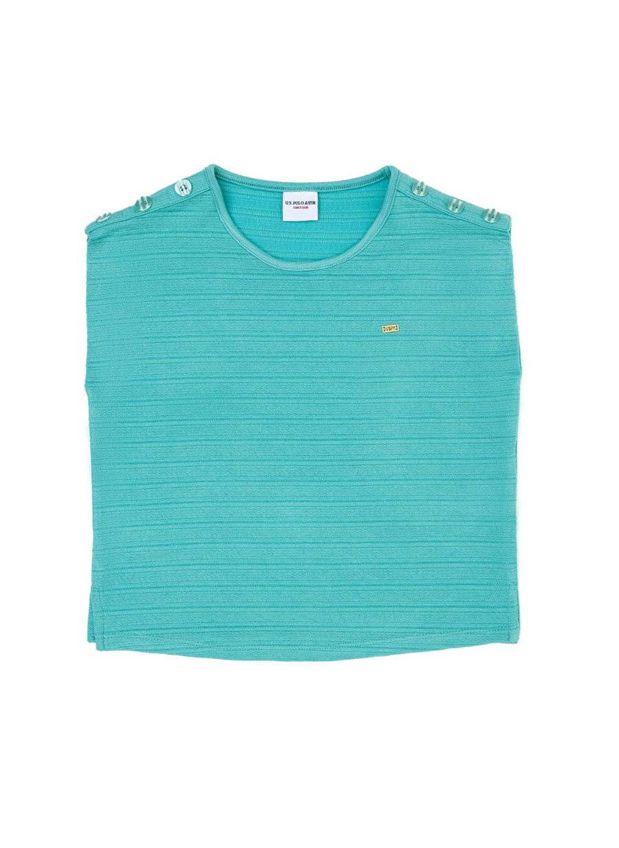 U.S. Polo Assn. Düz Mint Kız Çocuk T-Shirt PEL