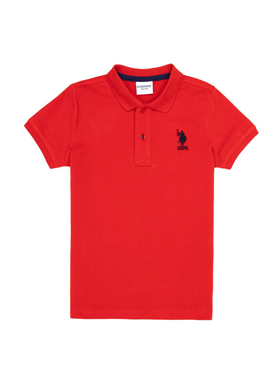 U.S. Polo Assn. Kırmızı Erkek Çocuk Polo Yaka Kısa Kollu Düz Polo T-Shirt TP01IY023