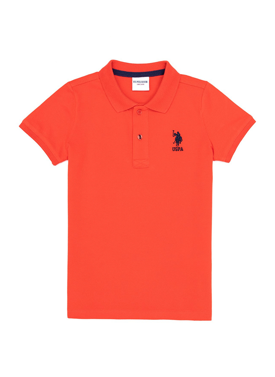 U.S. Polo Assn. Koyu Kırmızı Erkek Çocuk Polo Yaka Kısa Kollu Düz Polo T-Shirt TP01IY023