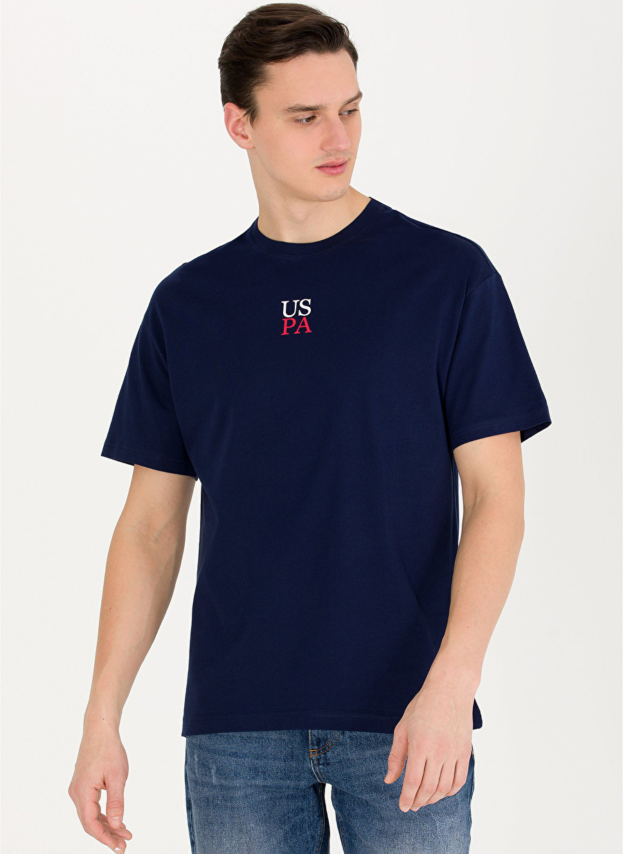 U.S. Polo Assn. Bisiklet Yaka Lacivert Erkek T-Shirt GOTA