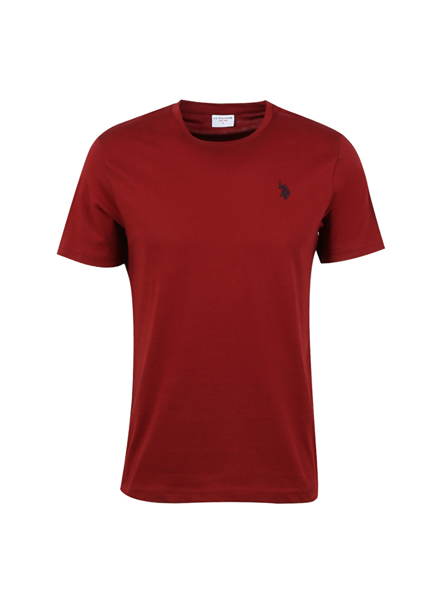 U.S. Polo Assn. Bisiklet Yaka Bordo Erkek T-Shirt GTS01IY023