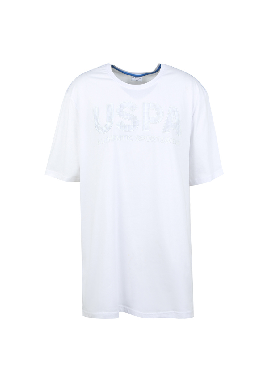 U.S. Polo Assn. Bisiklet Yaka Beyaz Erkek T-Shirt SELIZIY023