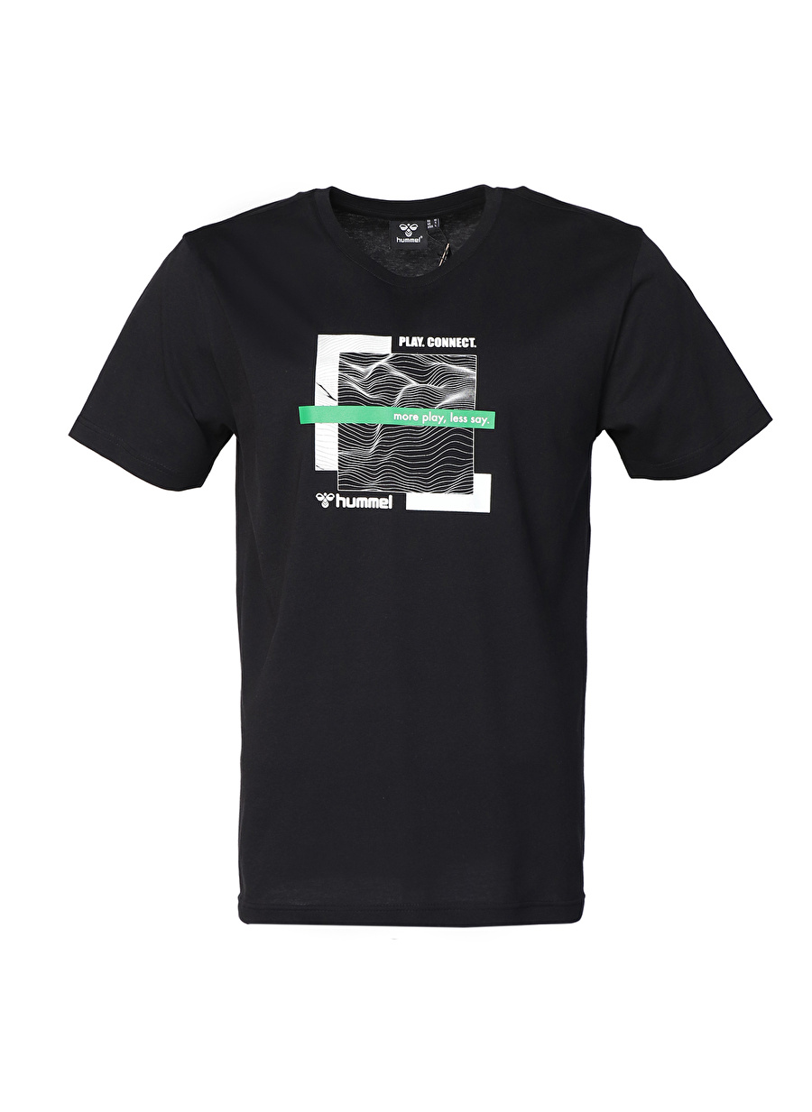 Hummel V Yaka Düz Siyah Erkek T-Shirt 911672-2001 HMLNEEKO T-SHIRT S/S