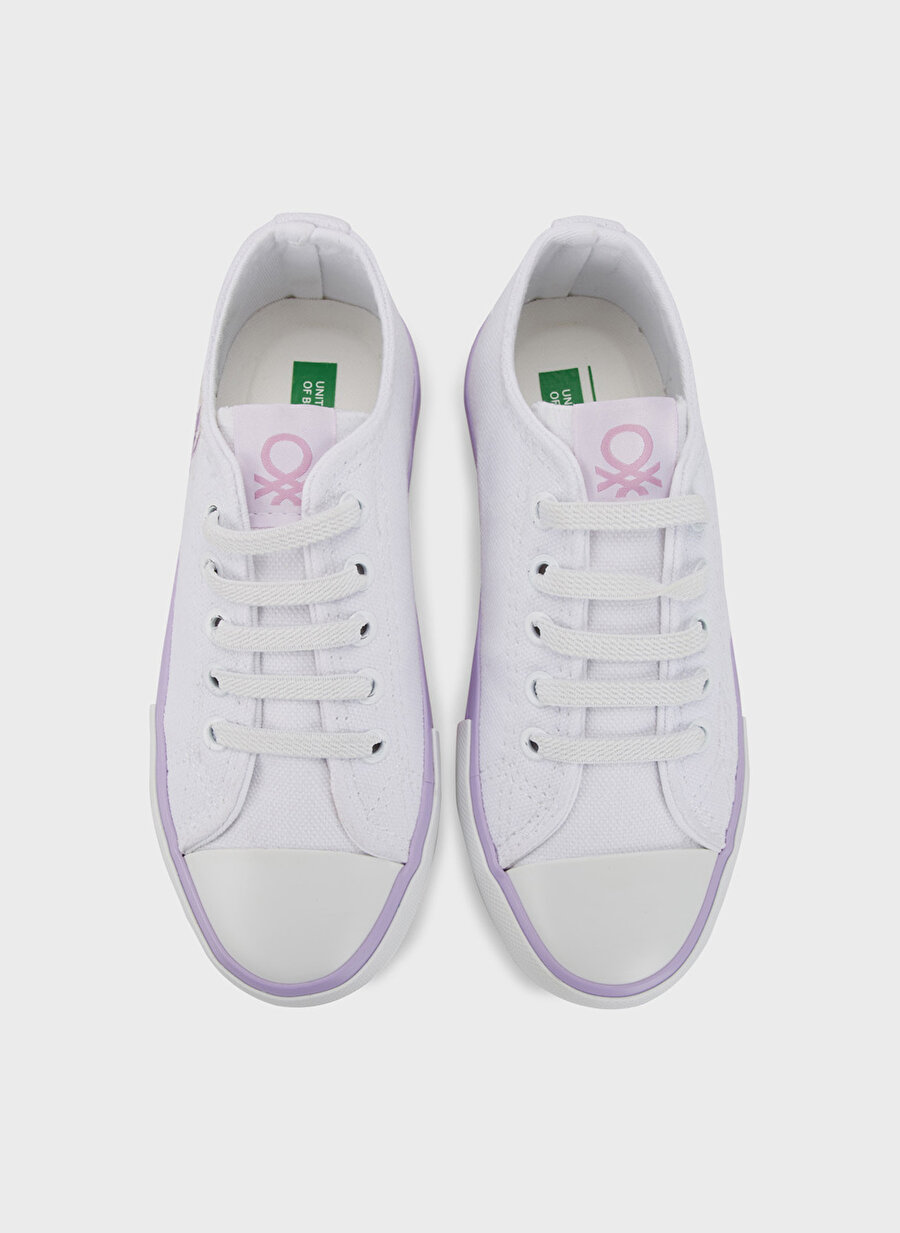 Benetton Beyaz - Lila Kız Çocuk Sneaker BN-30175_4