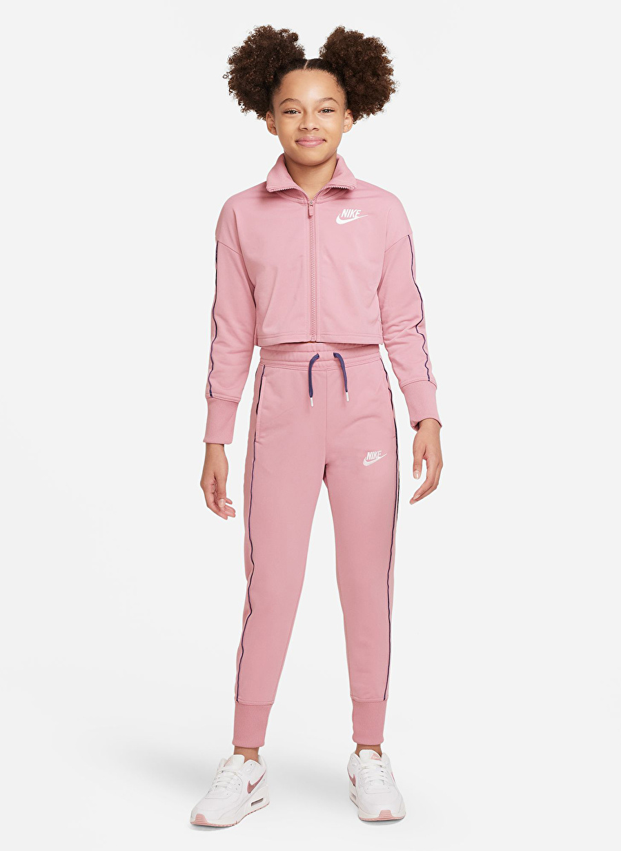 Nike Çocuk Kırmızı - Pembe Dar Paça Eşofman Takımı DD6302-698 G NSW HW TRK SUIT