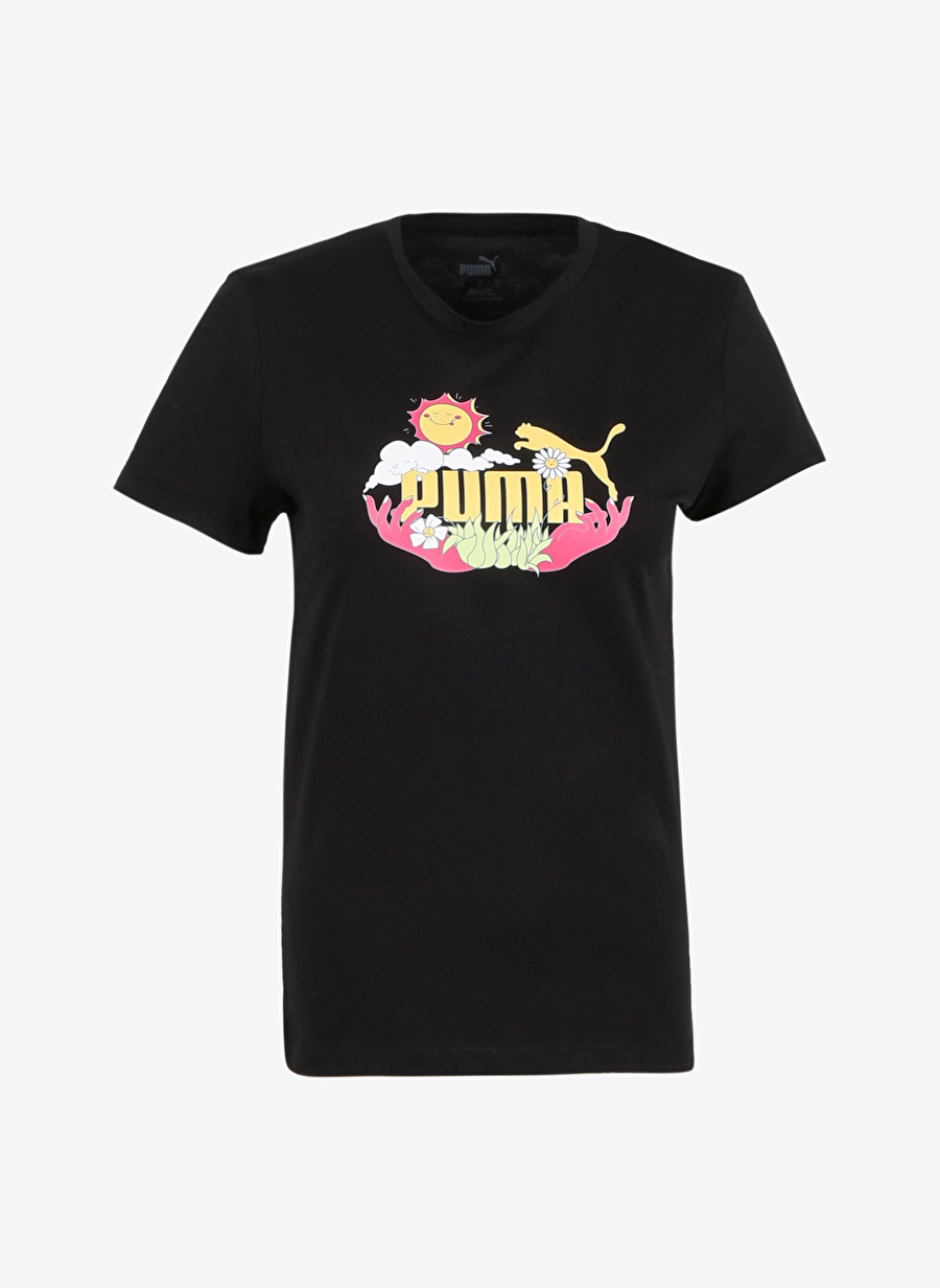 Puma Siyah Kadın Yuvarlak Yaka T-Shirt 67996602 Women s TEE