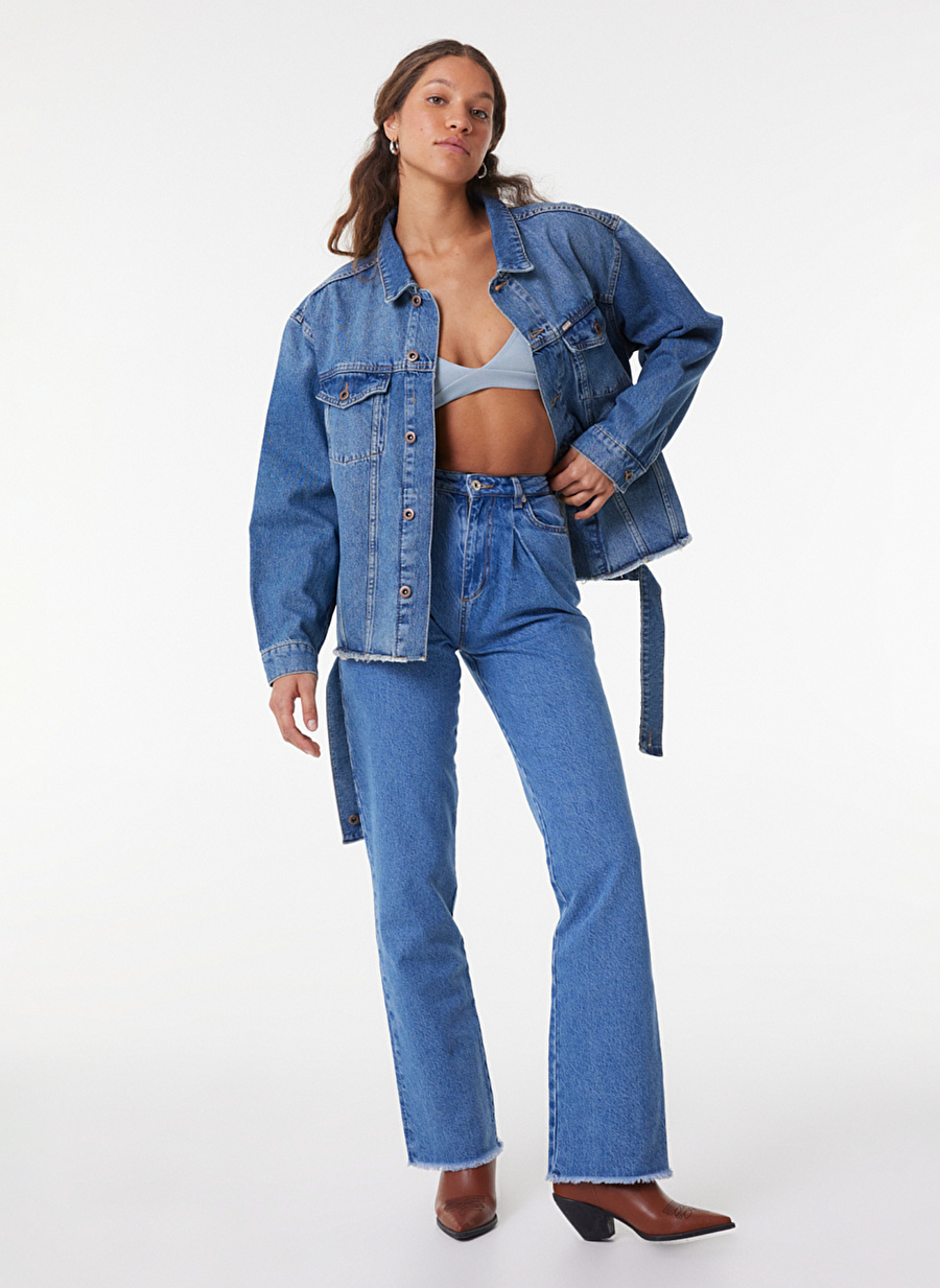 Wrangler Lacivert Kadın Oversize Denim Ceket W231616XT