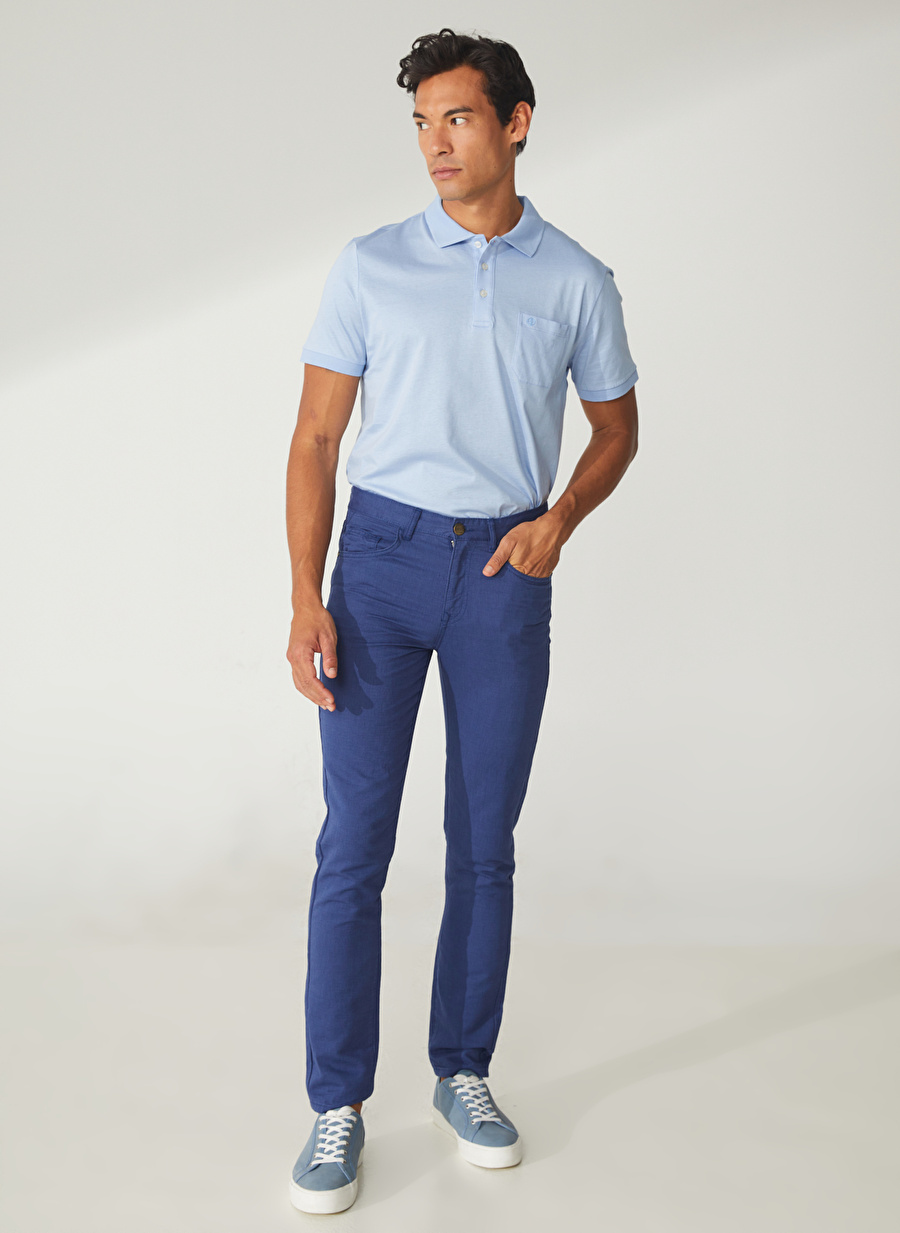 Pierre Cardin Normal Bel Normal Paça Slim Fit İndigo Erkek Pantolon GABON