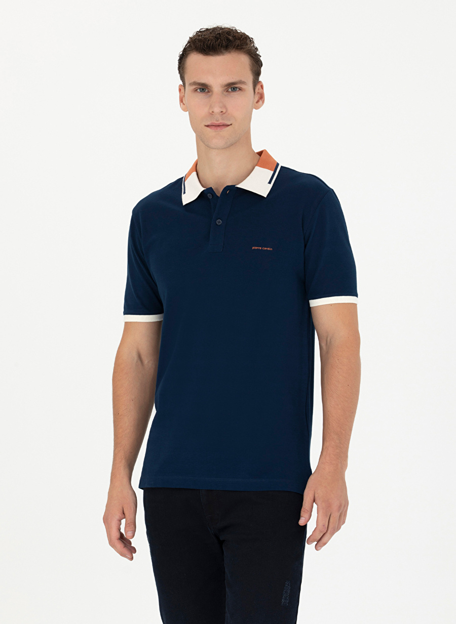 Pierre Cardin Polo Yaka Düz Lacivert Erkek T-Shirt SAMUEL