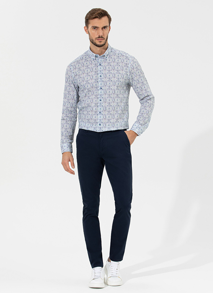 Pierre Cardin Normal Bel Normal Paça Slim Fit Lacivert Erkek Pantolon RIVES