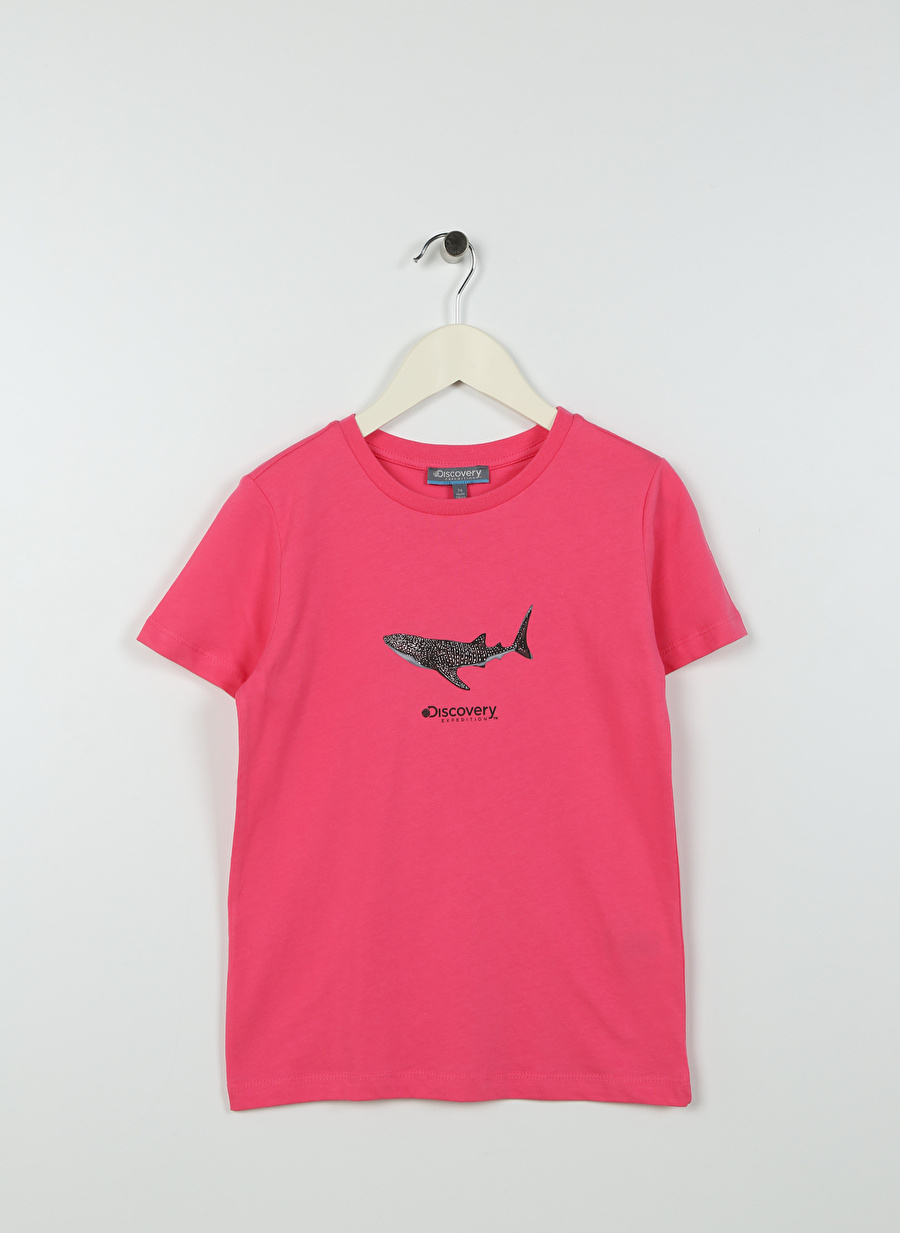 Discovery Expedition Pembe Kız Çocuk Bisiklet Yaka Kısa Kollu   Baskılı T-Shirt MERCAN GIRL