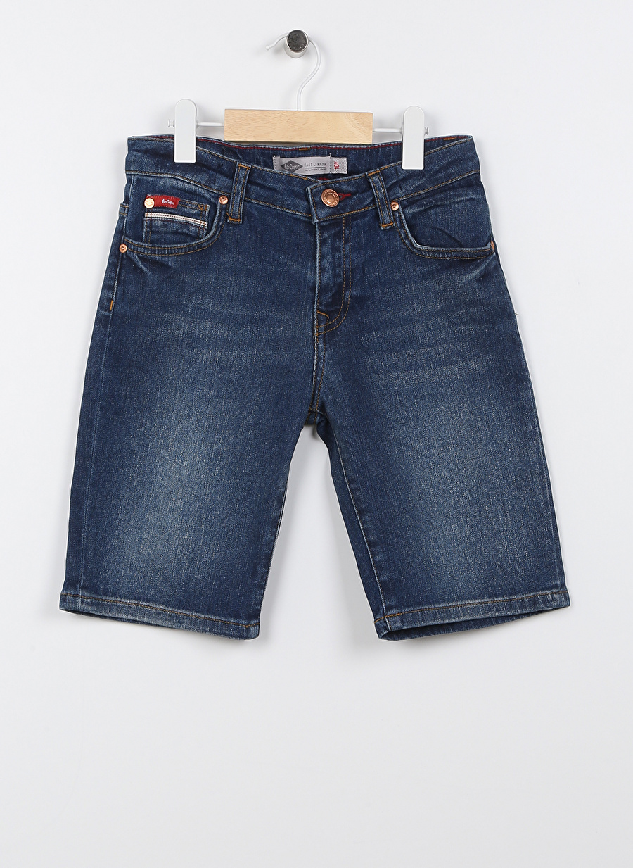 Lee Cooper Lastikli Bel Normal Lacivert Erkek Çocuk Denim Şort 232 LCB 221002 ELYO 6 DENIM