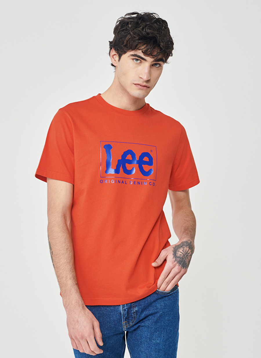 Lee Bisiklet Yaka Mercan Erkek T-Shirt L68TYS512_Bisiklet Yaka T-shirt