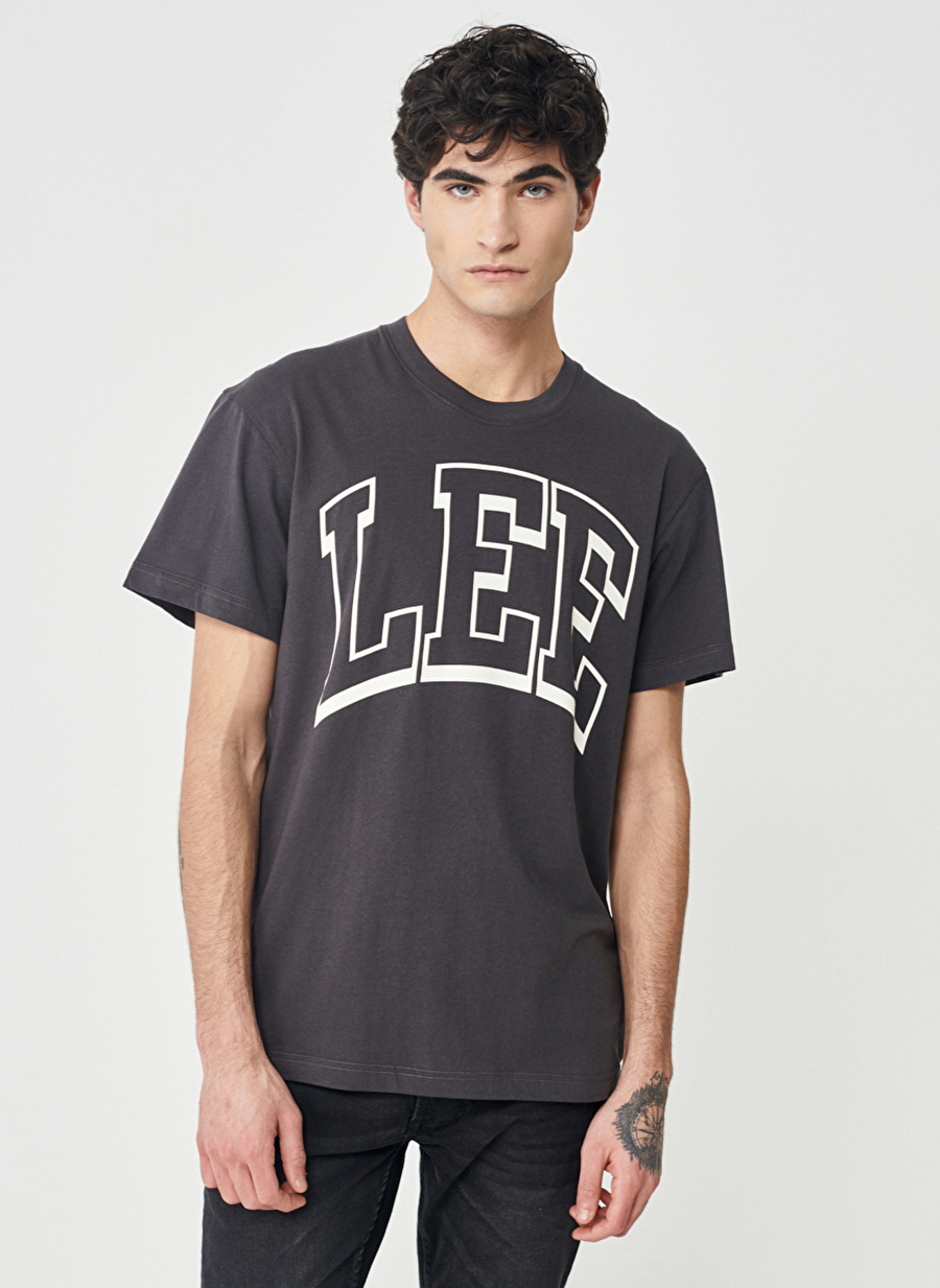 Lee Bisiklet Yaka Siyah Erkek T-Shirt LV10FQON_Bisiklet Yaka T-shirt