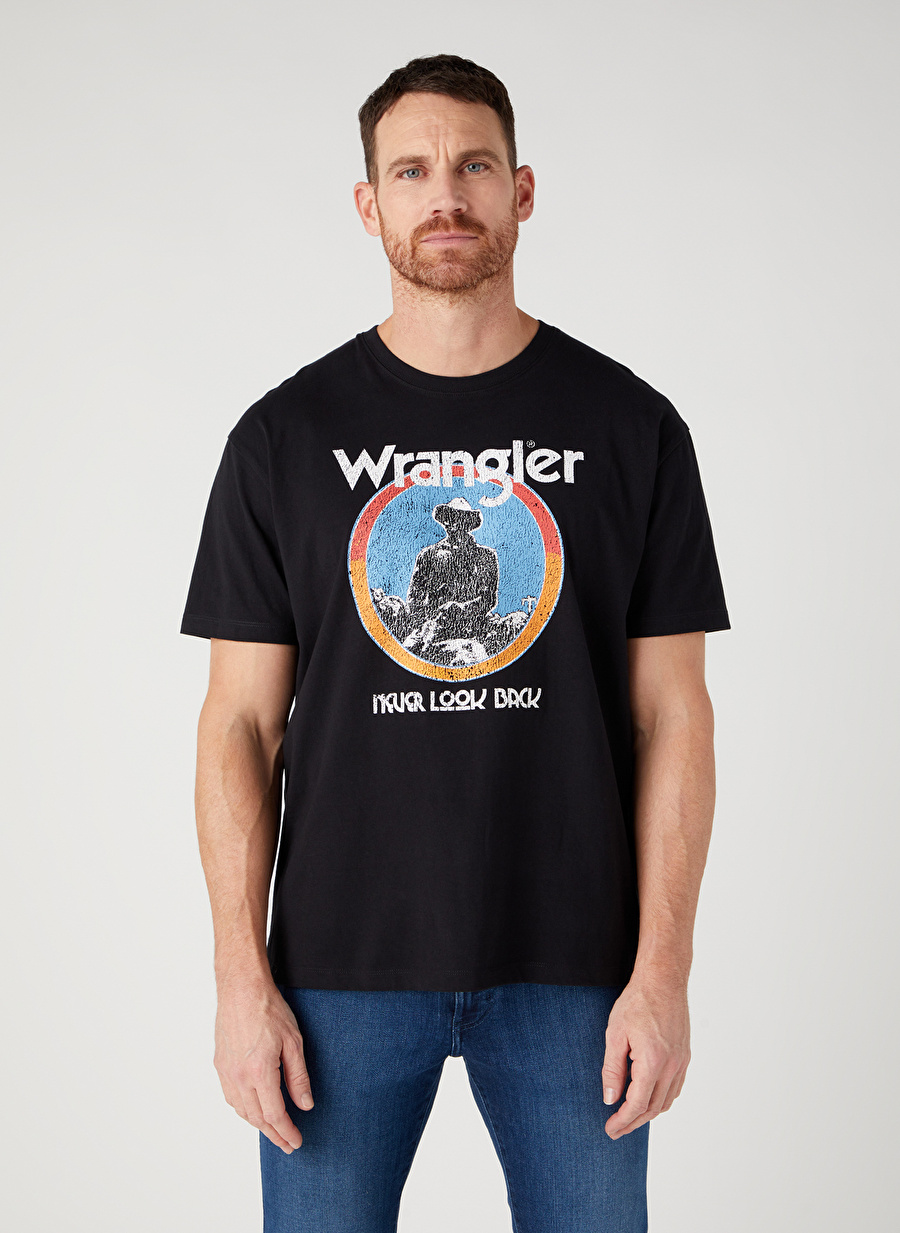 Wrangler Bisiklet Yaka Siyah Erkek T-Shirt W7CBEE100_Bisiklet Yaka T-shirt