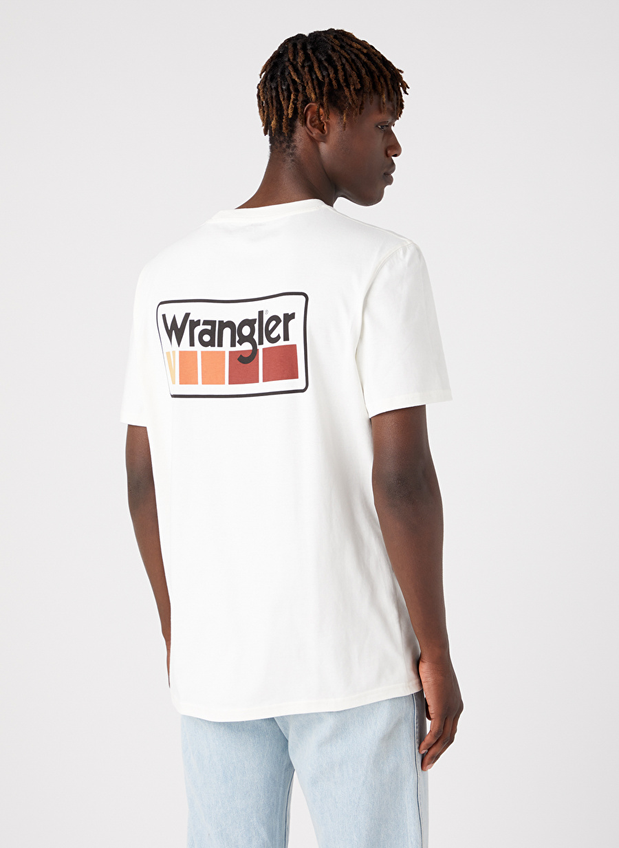 Wrangler Bisiklet Yaka Krem Erkek T-Shirt W7BFEEW03_Bisiklet Yaka T-shirt