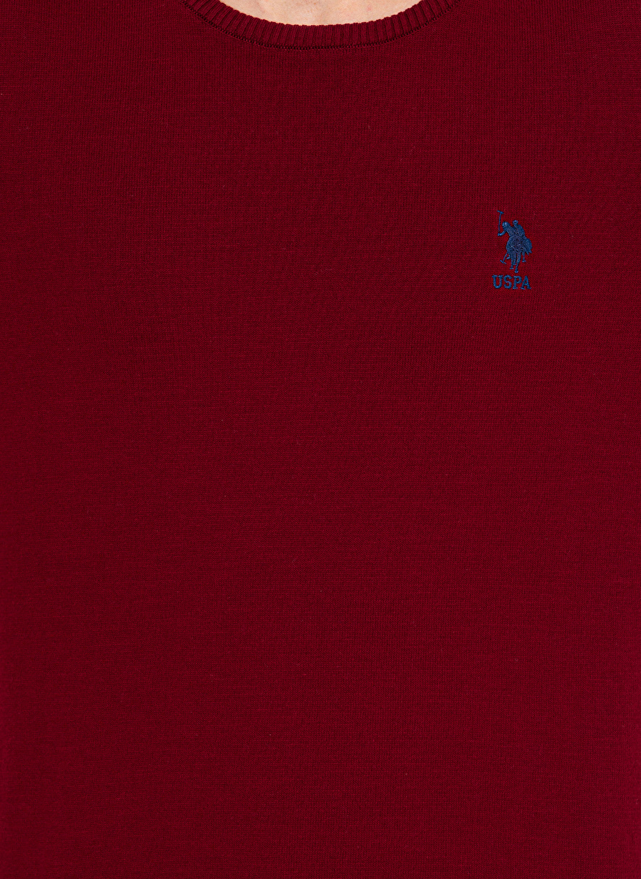 U.S. Polo Assn. Bisiklet Yaka Bordo Erkek Kazak GTD01-GLBSK22