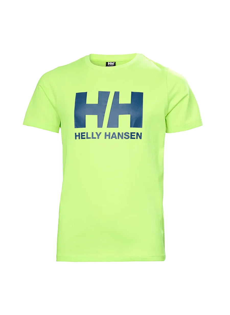 Helly Hansen Fıstık Erkek Çocuk Bisiklet Yaka Kısa Kollu T-Shirt GREEN JR HH LOGO T-SHIRT