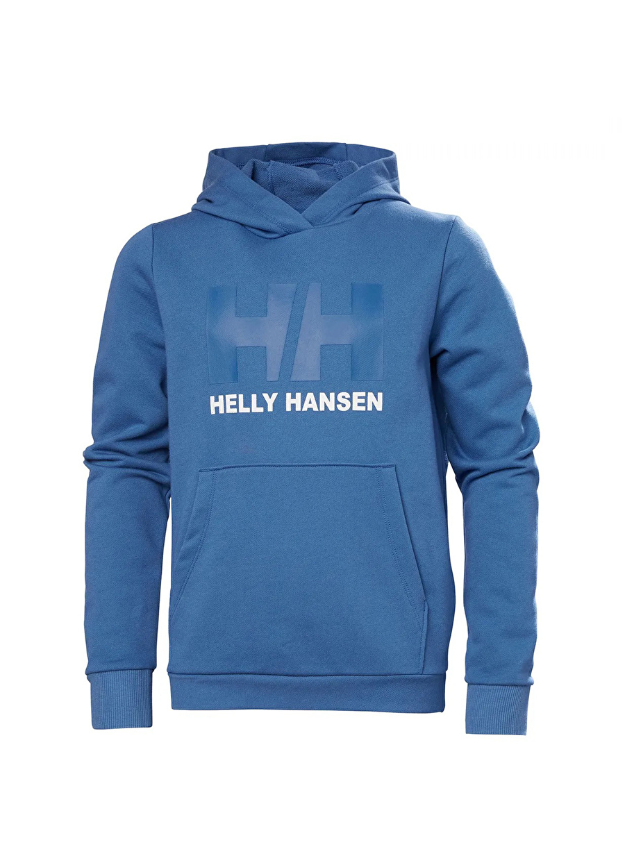 Helly Hansen Mavi Erkek Çocuk Kapüşonlu Uzun Kollu Sweatshirt AZURITE JR HH LOGO HOODIE 2.0