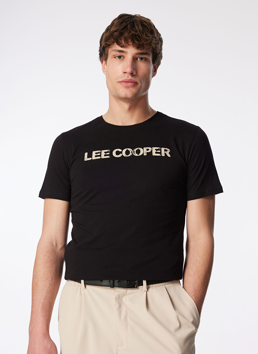 Lee Cooper Bisiklet Yaka Siyah Erkek T-Shirt 232 LCM 242018 CARLO SİYAH