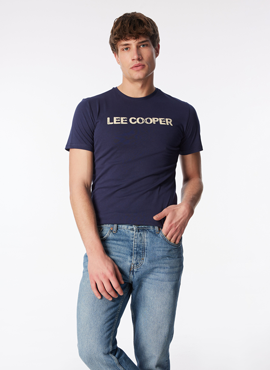 Lee Cooper Bisiklet Yaka Lacivert Erkek T-Shirt 232 LCM 242018 CARLO LACİVERT