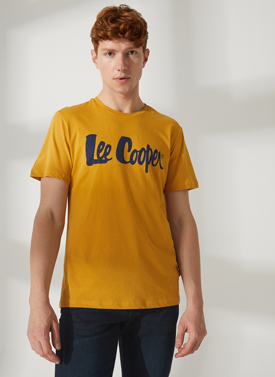 Lee Cooper Bisiklet Yaka Safran Erkek T-Shirt 232 LCM 242032 LONDONLOGO SAFRAN