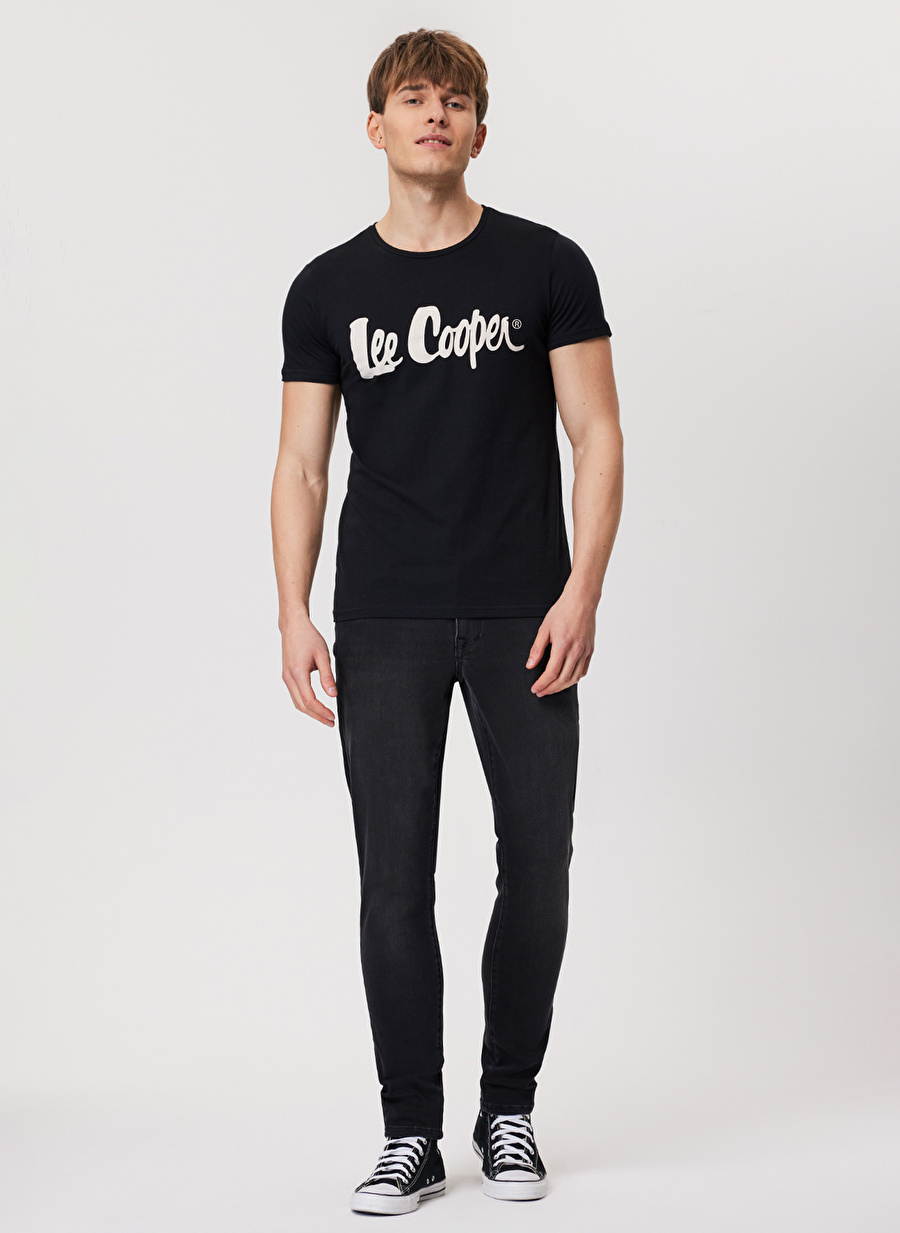 Lee Cooper Bisiklet Yaka Siyah Erkek T-Shirt 232 LCM 242032 LONDONLOGO SİYAH