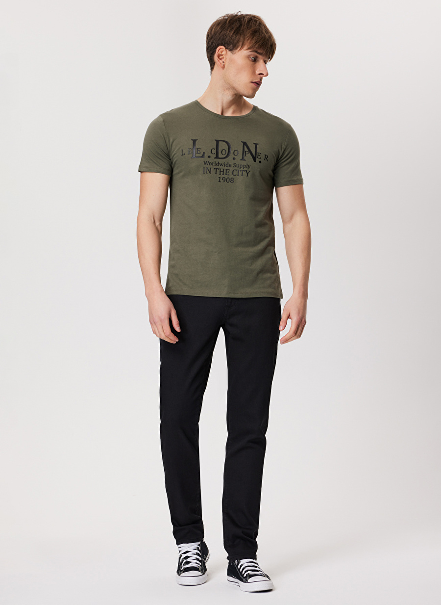 Lee Cooper Bisiklet Yaka Haki Erkek T-Shirt 232 LCM 242045 ELLERY HAKİ