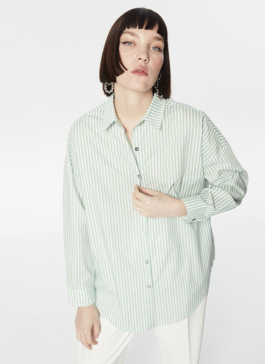 Twist Gömlek Yaka Yeşil Kadın Gömlek TS1230025135070
