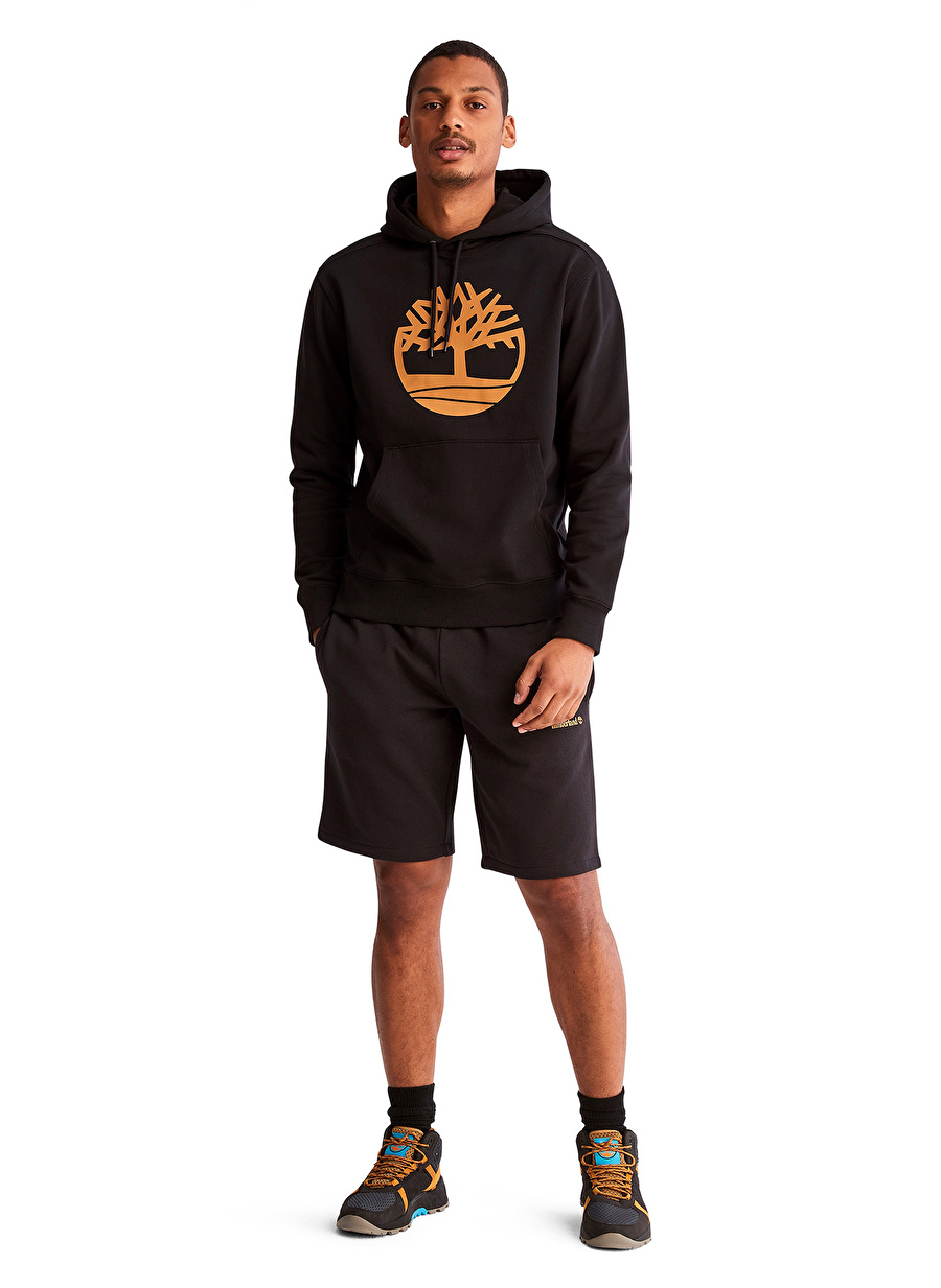 Timberland Siyah Erkek Kapüşonlu Sweatshirt TB0A2BJHP561_Tree Logo Hoodie