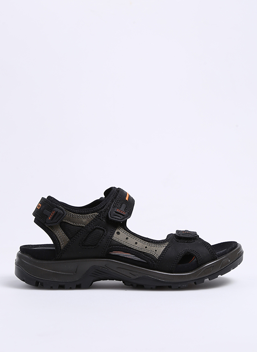 Ecco Nubuk Siyah Erkek Sandalet Offroad Black/Mole/Black Oil N