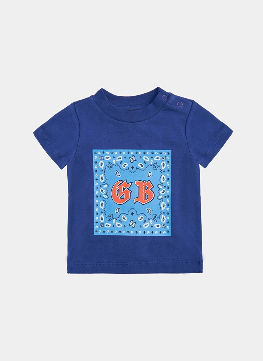 Gb Bayb Layette Baskılı Mavi Bebek T-Shirt 23PSSBG1507
