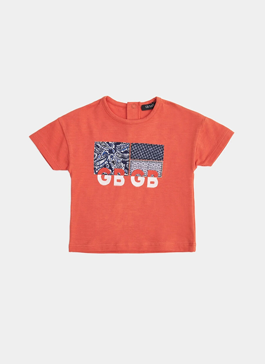 Gb Bayb Layette Nakışlı Kırmızı Bebek T-Shirt 23PSSBG1509