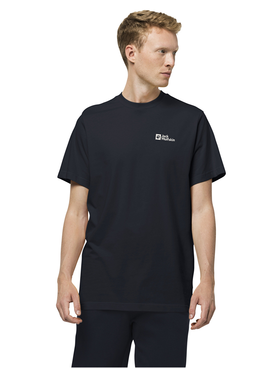 Jack Wolfskin Bisiklet Yaka Lacivert Erkek T-Shirt 1808382_1010 ESSENTIAL T M