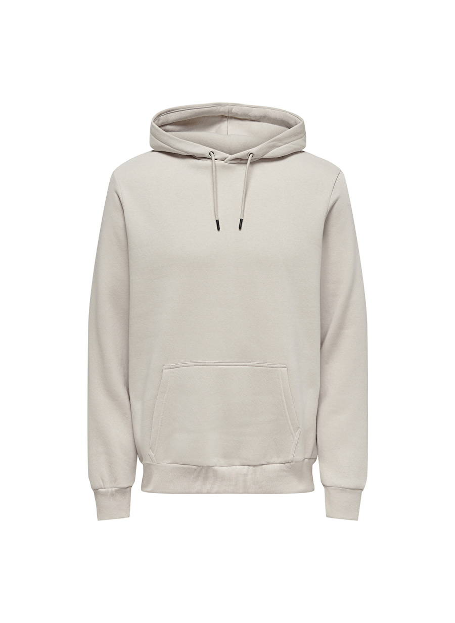 Only & Sons Kapüşon Yaka Krem Erkek Sweatshırt ONSCERES HOODIE SWEAT NOOS