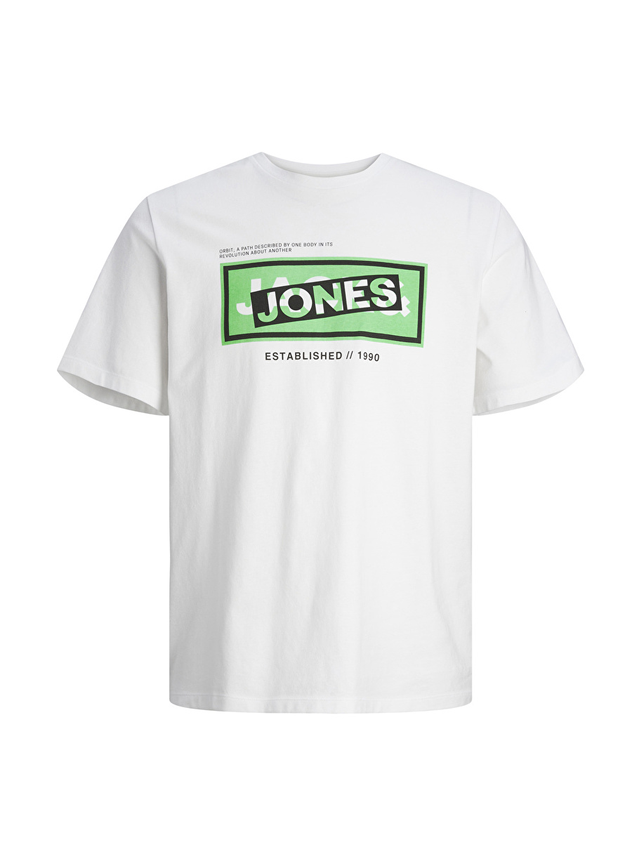 Jack & Jones Yuvarlak Yaka Beyaz Erkek T-Shirt 12245697_JCOGALAXY TEE SS CREW NECK