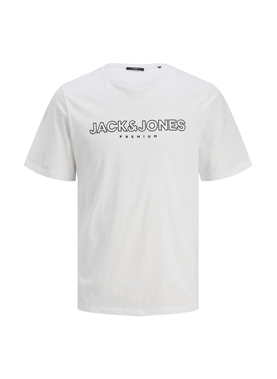 Jack & Jones Yuvarlak Yaka Beyaz Erkek T-Shirt 12245598_JPRBLAJASON BRANDING TEE C