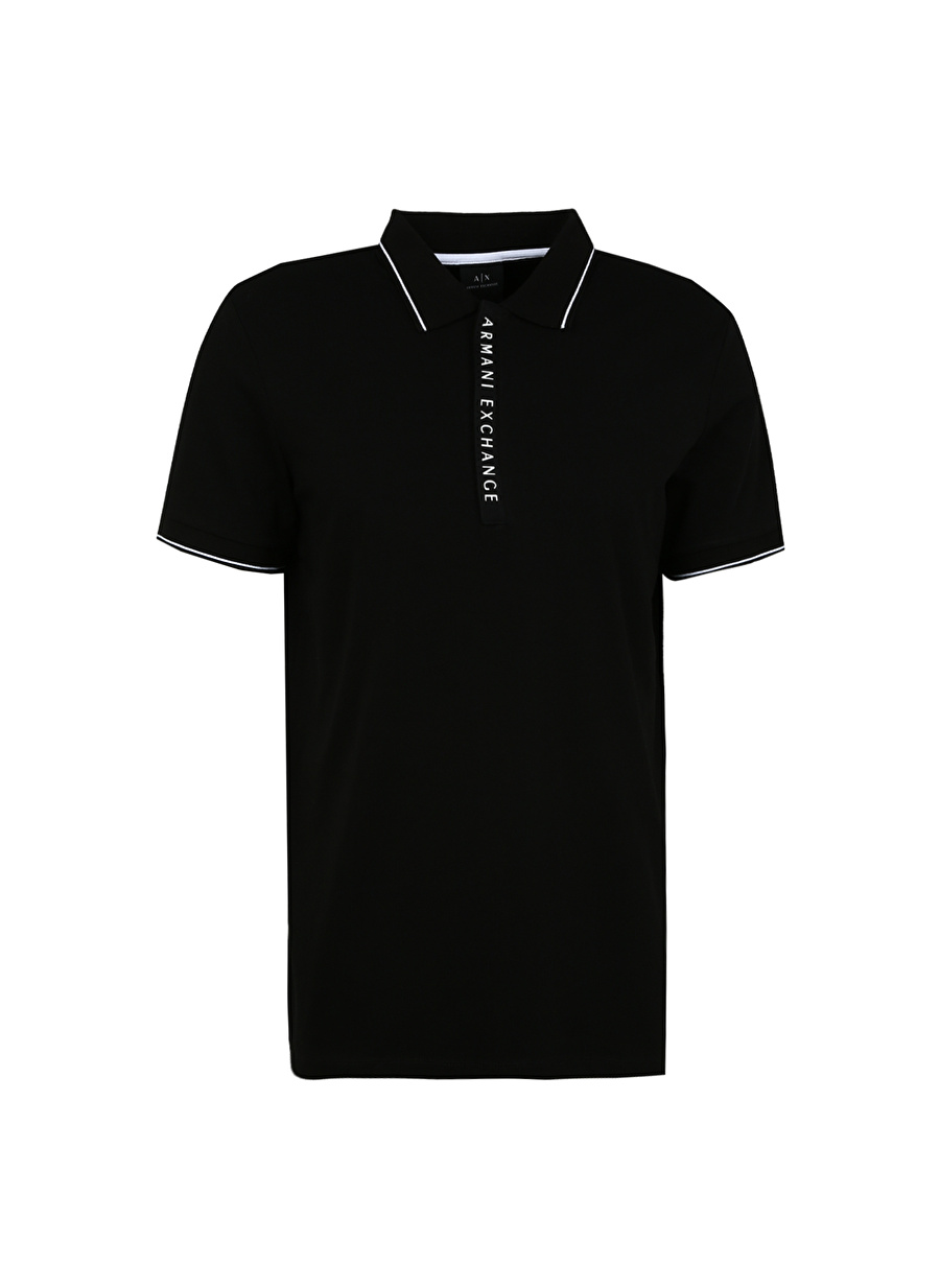 Armani Exchange Düz Siyah Erkek Polo T-Shirt 8NZF71 1200-BLACK