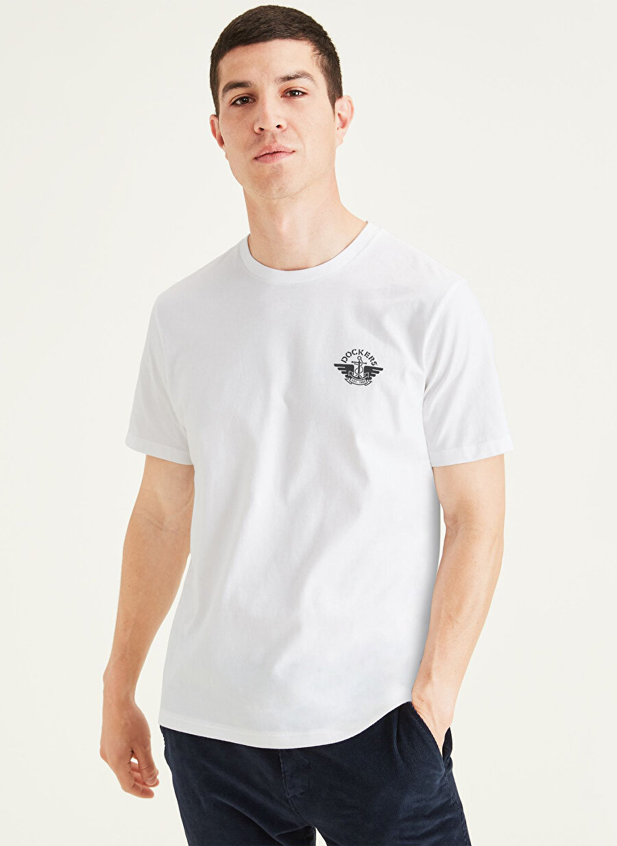 Dockers Bisiklet Yaka Beyaz Erkek T-Shirt A1103-0069