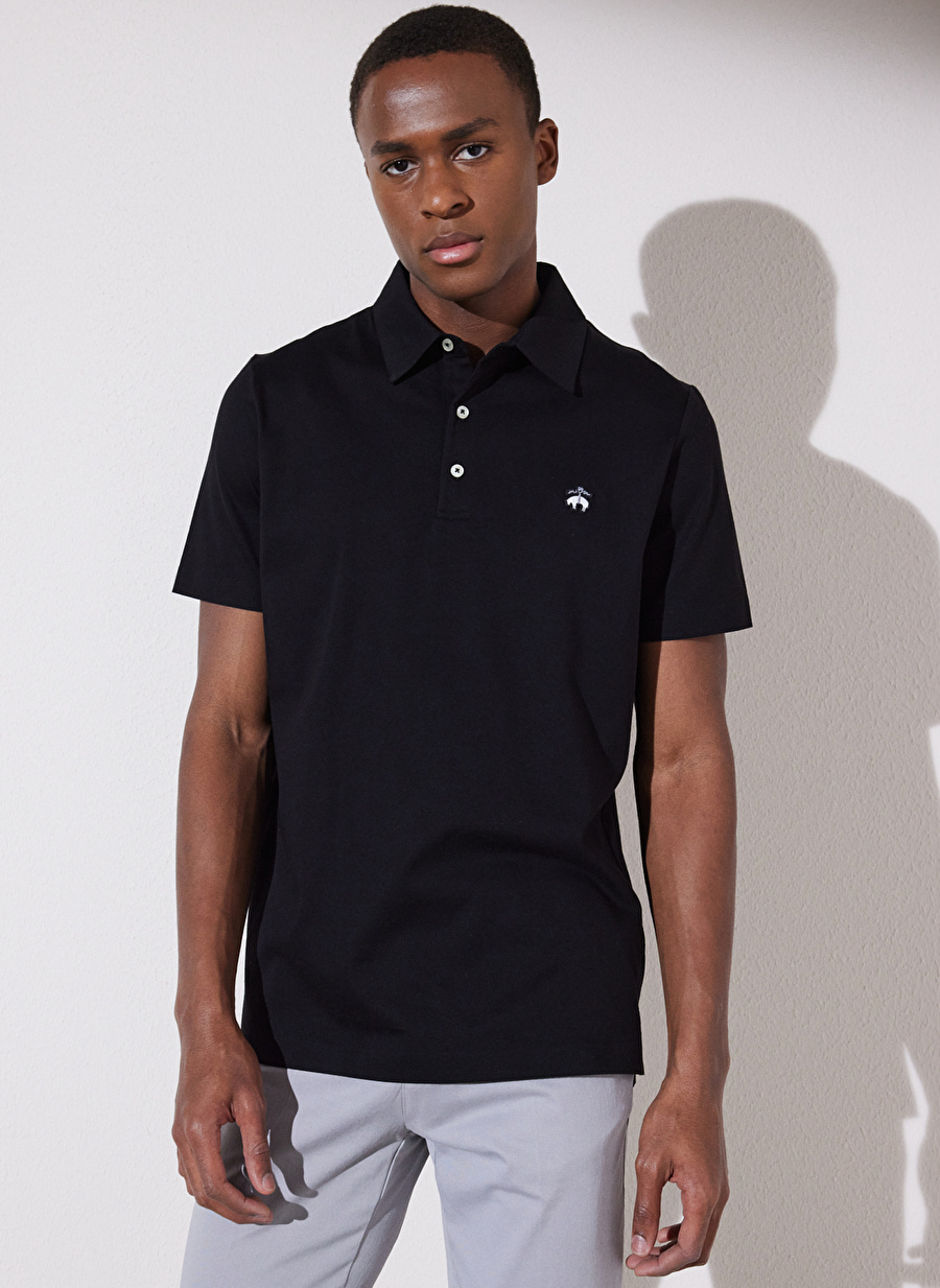 Brooks Brothers Polo Yaka Siyah Erkek T-Shirt BBSP23MTS014