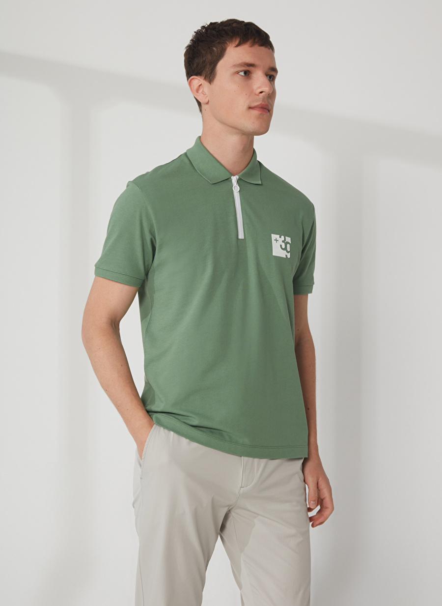 Gmg Fırenze Polo Yaka Düz Yeşil Erkek T-Shirt GU23MSS03039