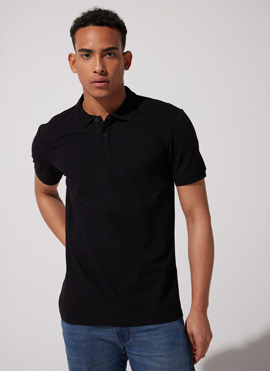 Riders By Lee Regular Fit Normal Kesim Polo Yaka Siyah Tişört