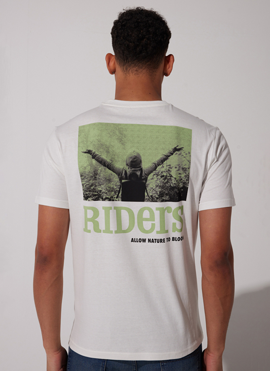 Riders By Lee Loose Fit Bisiklet Yaka Beyaz Tişört